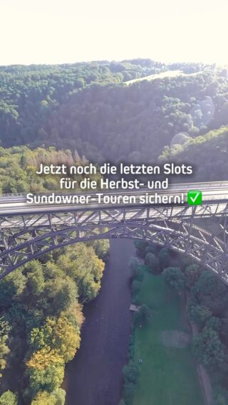 Für unsere Herbst- & Sundowner-Touren gibt es noch ein paar letzte freie Slots! 🍂🌅

Wenn du schon lange mal etwas Außergewöhnliches erleben wolltest: Das ist dein Zeichen. 😉

📍 Brückensteig
🎟️ Jetzt noch einen der letzten Termine sichern!

#Brückensteig #Erlebnis #Ausflugsziel #NRW