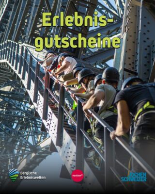 Ab sofort gibt’s unsere Erlebnisgutscheine auch bei Jochen Schweizer & mydays – neben den Bergischen Erlebniswelten. Verschenk Höhenluft! 🎁🌉
#brückensteig #erlebnisgutschein #jochenschweizer #mydays #bergischeerlebniswelten #müngstenerbrücke